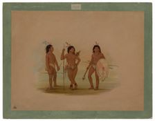A Puelchee Chief and Two Young Warriors, 1854/1869. Creator: George Catlin