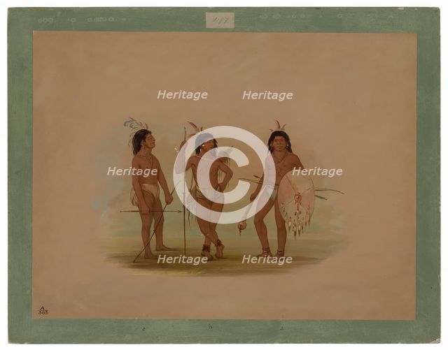 A Puelchee Chief and Two Young Warriors, 1854/1869. Creator: George Catlin.