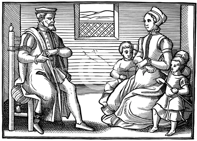 A Puritan Family, 1563. Artist: Unknown