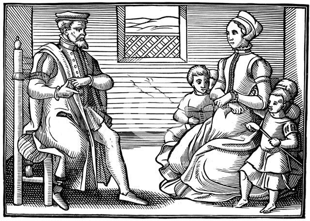 A Puritan Family, 1563. Artist: Unknown