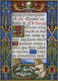 A putto playing with ermines, 1490-1520. Creator: Giovan Pietro Birago