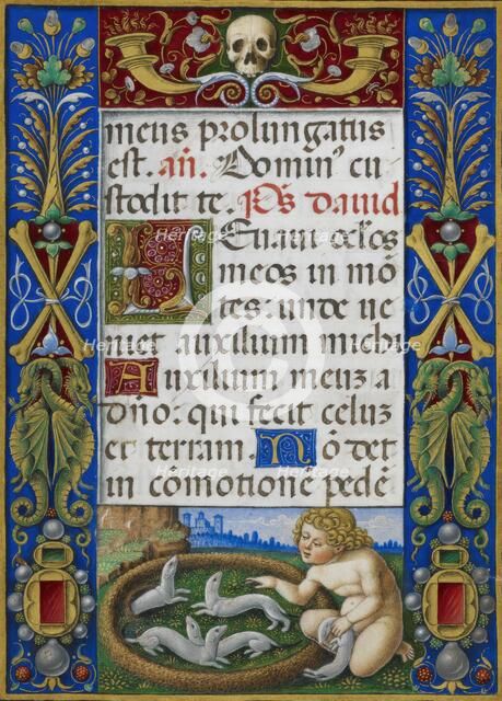 A putto playing with ermines, 1490-1520.  Creator: Giovan Pietro Birago.