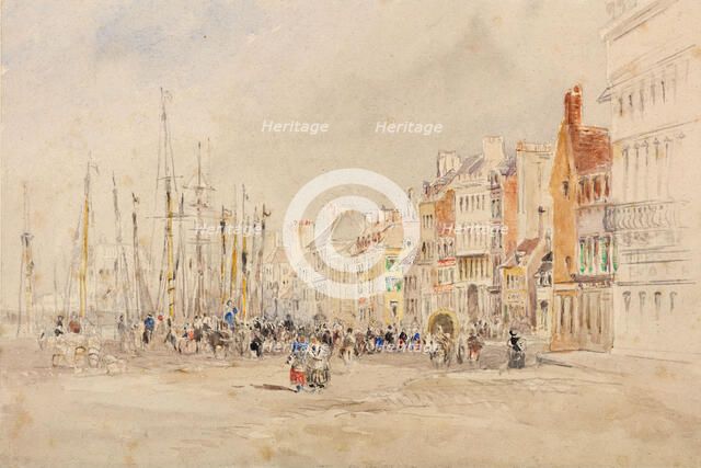 A Quay in Northern France, 1826. Creator: Unknown.