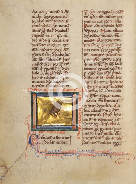 A Quail; Bestiary, about 1270. Creator: Unknown.