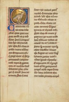 A Quail; De Natura Avium; De Pastoribus et Ovibus; Bestiarium, 1277 or after. Creator: Unknown