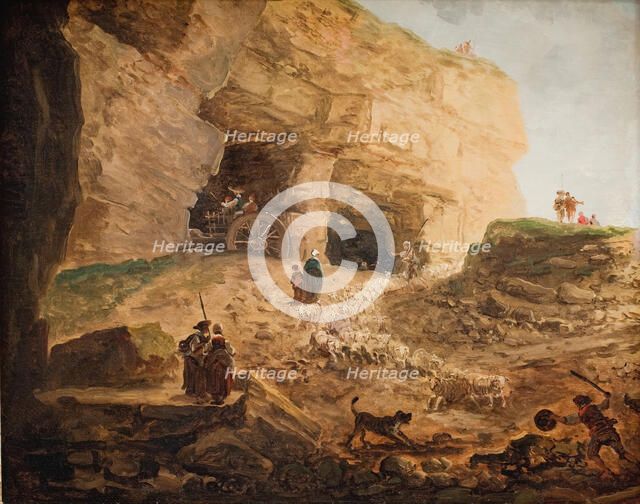 A Quarry with a Flock of Sheep, 1748-1808. Creator: Hubert Robert.