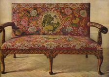 A Queen Anne Settee Upholstered in Petit Point c1900, (1936)