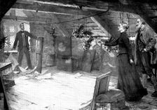 A Question of Conscience: "What do you mean by...prying in my attic? It's burglary...", 1898. Creator: Unknown