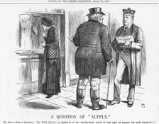 A Question of "Supply" 1884. Creator: Joseph Swain