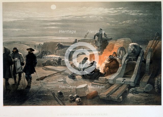 A quiet night in the batteries, 1855. Creator: Simpson, William (1832-1898).