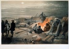 A quiet night in the batteries, 1855. Creator: Simpson, William (1832-1898)
