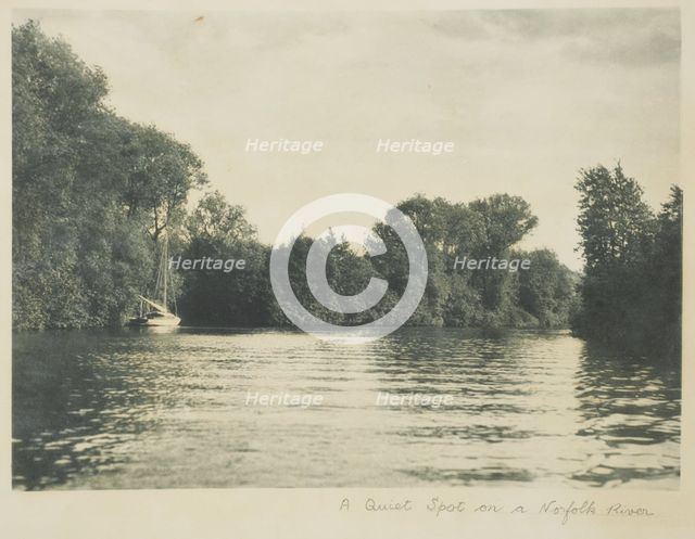 A quiet spot on a Norfolk river. From the album: Photograph album - England,  1920s. Creator: Harry Moult.