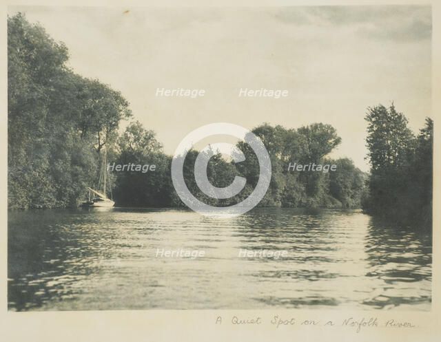 A quiet spot on a Norfolk river. From the album: Photograph album - England,  1920s. Creator: Harry Moult.