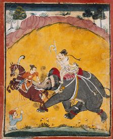 A Rampaging Elephant (Recto), c1675. Creator: Unknown