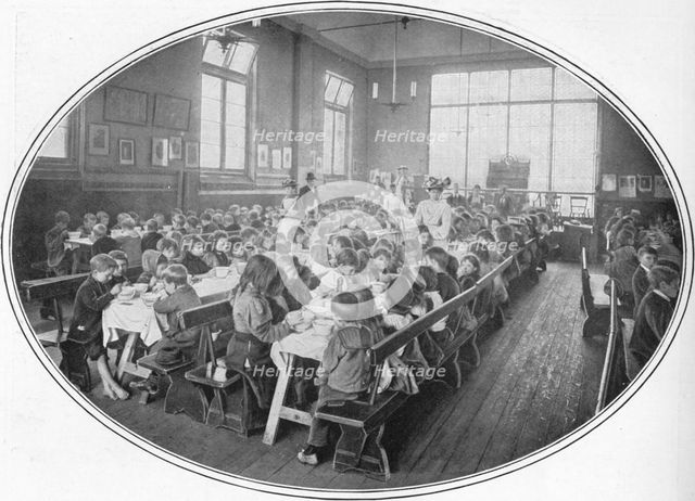 A Ragged School Union dinner, Camberwell, London, c1901 (1901). Artist: Unknown.