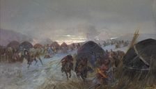 A Raid on a Settlement, 19th century. Creator: Nikolay Nikolaevich Karazin