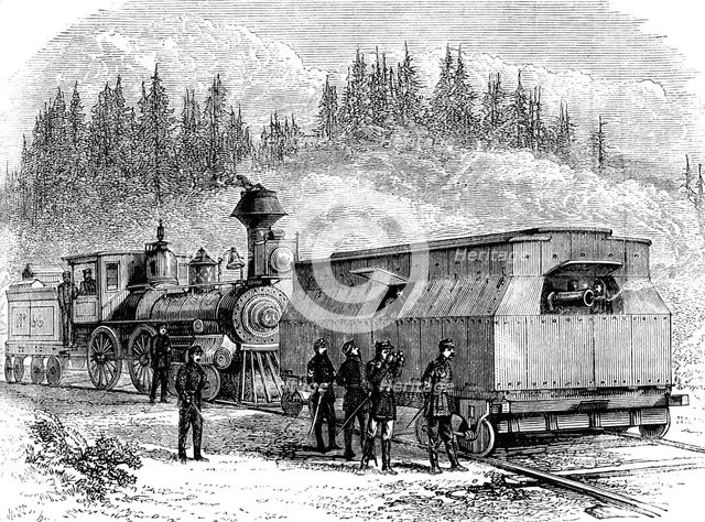 A railroad battery, American Civil War, 1861-1865 (c1880). Artist: Unknown