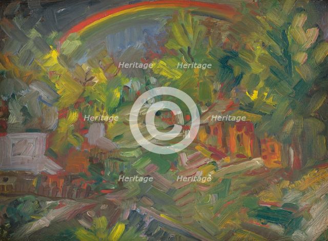 A Rainbow over a Village, 1940-1944. Creator: Arnold Peter Weisz-Kubincan.