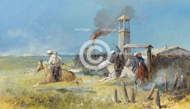 A Raised Alarm in the Redoubt of the Fortress, 19th century. Creator: Nikolay Nikolaevich Karazin.