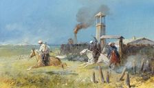 A Raised Alarm in the Redoubt of the Fortress, 19th century. Creator: Nikolay Nikolaevich Karazin