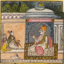 A Raja listening to music on a terrace, c1800. Artist: Svarup Ram