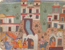 A Raja Receives Homage Outside the City..., from a Dispersed Manuscript, last quarter of 17th cent. Creator: Unknown