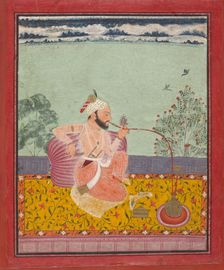 A Raja Smoking a Hookah, ca. 1690-1710. Creator: Unknown