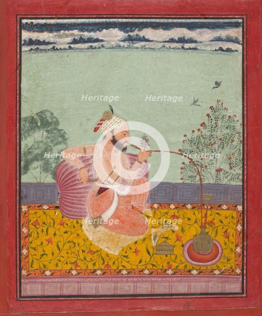 A Raja Smoking a Hookah, ca. 1690-1710. Creator: Unknown.