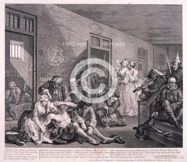 'A Rake's Progress', 1763; plate VIII of VIII. Artist: William Hogarth