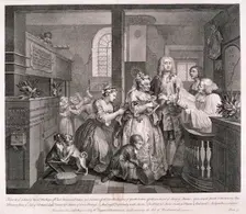 A Rake's Progress 1735; plate V of VIII. Artist: William Hogarth