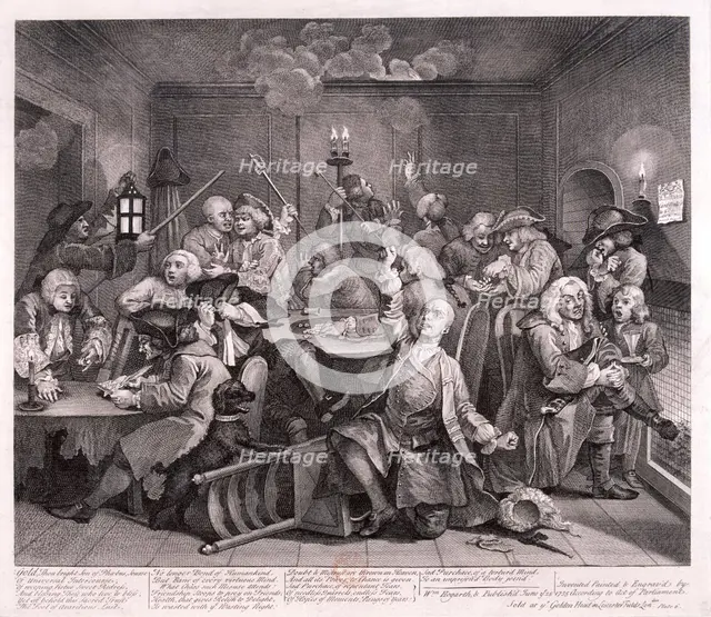 'A Rake's Progress', 1735; plate VI of VIII. Artist: William Hogarth