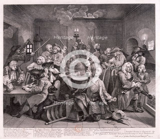 'A Rake's Progress', 1735; plate VI of VIII. Artist: William Hogarth