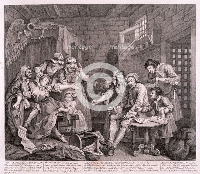 'A Rake's Progress', 1735; plate VII of VIII. Artist: William Hogarth