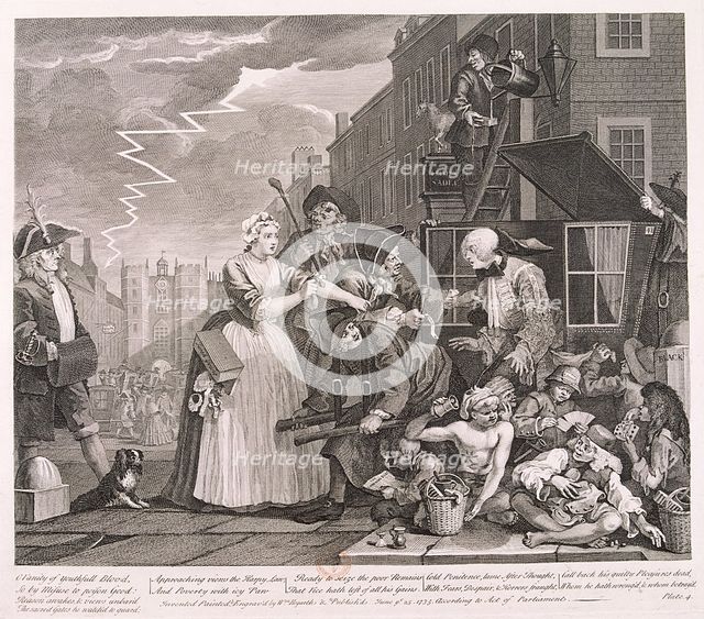 'A Rake's Progress', 1735; plate IV of VIII. Artist: William Hogarth