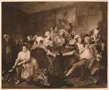 A Rake's Progress - 3: The The Orgy 1733. Artist: William Hogarth