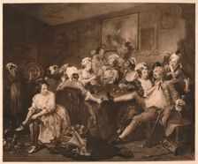 A Rake's Progress - 3: The The Orgy 1733. Artist: William Hogarth