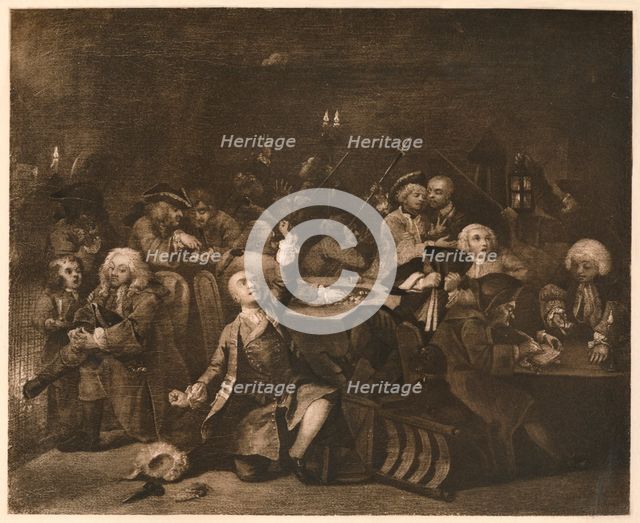 'A Rake's Progress - 6: The Gaming House', 1733.  Artist: William Hogarth.
