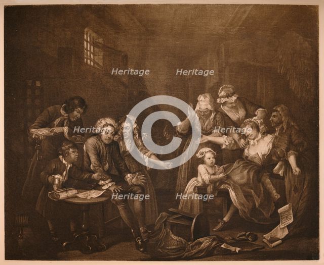 'A Rake's Progress - 7: Fleet Prison', 1733.  Artist: William Hogarth.