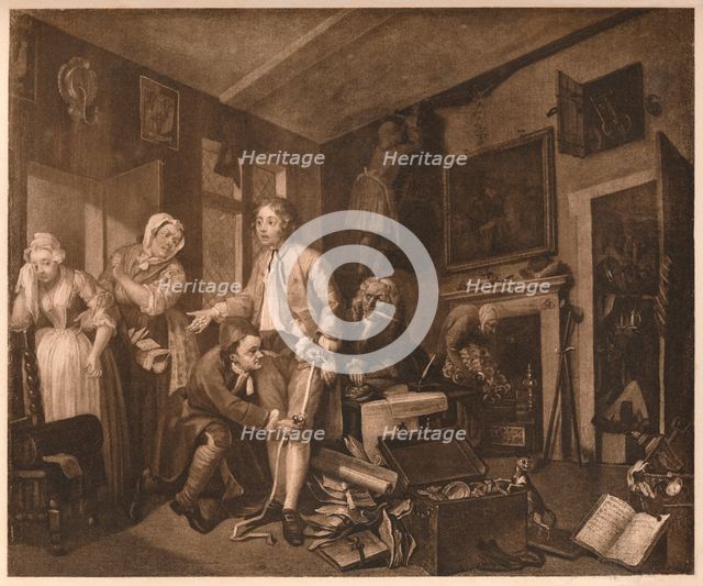 'A Rake's Progress'; scene I, 1735. Artist: William Hogarth.