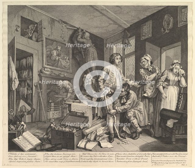 A Rake's Progress, Plate 1, June 25, 1735. Creator: William Hogarth.