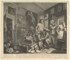 A Rake's Progress, Plate 1, June 25, 1735. Creator: William Hogarth