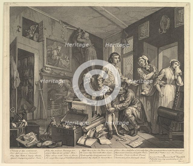 A Rake's Progress, Plate 1, June 25, 1735. Creator: William Hogarth.