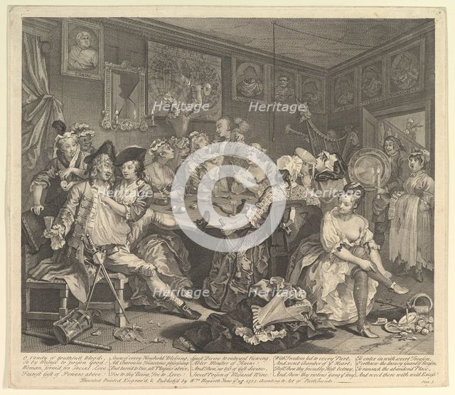 A Rake's Progress, Plate 3, June 25, 1735. Creator: William Hogarth.