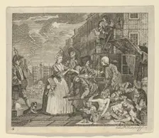 A Rake's Progress, Plate 4, ca. 1800. Creator: Dent