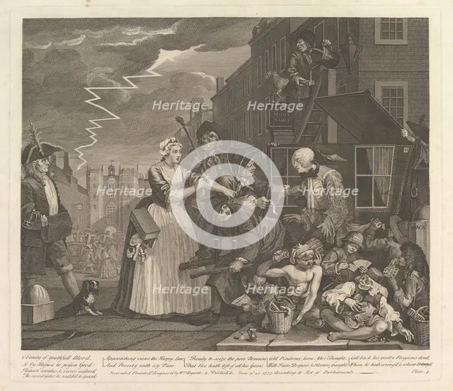 A Rake's Progress, Plate 4, June 25, 1735. Creator: William Hogarth.