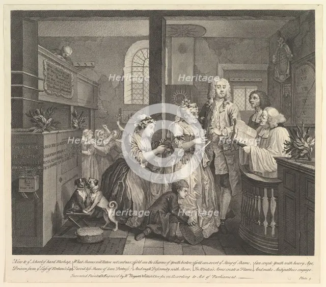 A Rake's Progress, Plate 5, June 25, 1735. Creator: William Hogarth.