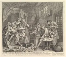 A Rake's Progress, Plate 7, June 25, 1735. Creator: William Hogarth