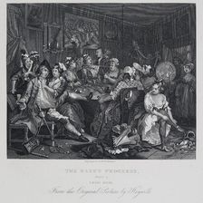 A Rake's Progress: Tavern Scene, 1732-1735. Creator: William Hogarth