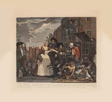 A Rake's Progress, Plate 4: Arrested For Debt, ca 1735. Creator: Hogarth, William (1697-1764)