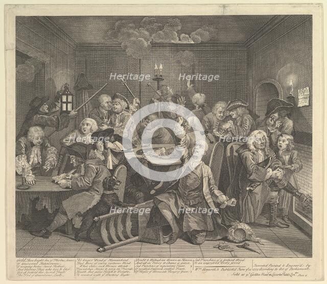 A Rake's Progress, Plate 6, June 25, 1735. Creator: William Hogarth.